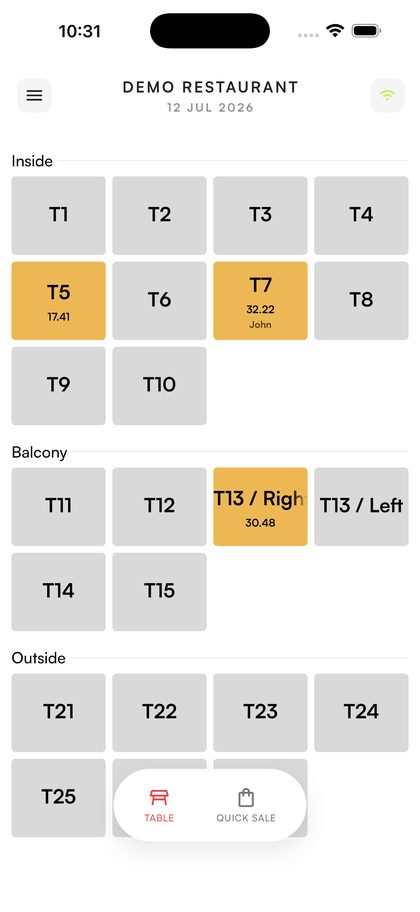 Serve by One Corner table ordering on a phone